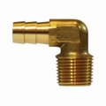 Midland Metal Elbow, Elbow, 34 Nominal, Hose Barb x MIP, 150 psi, 40 to 160 deg F, CA377 Brass, 146 x 126 in,  32314